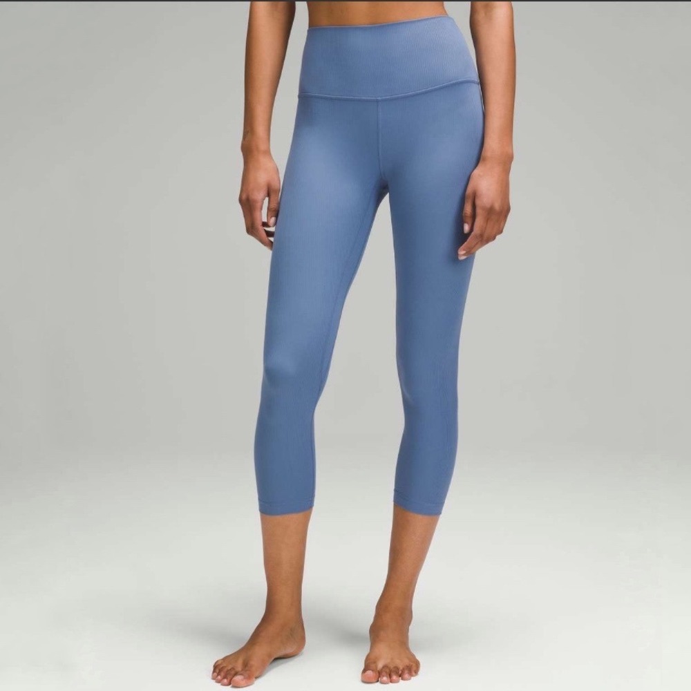 Lululemon | Align High-Rise Ribbed Crop 23" Oasis Blue Size 4